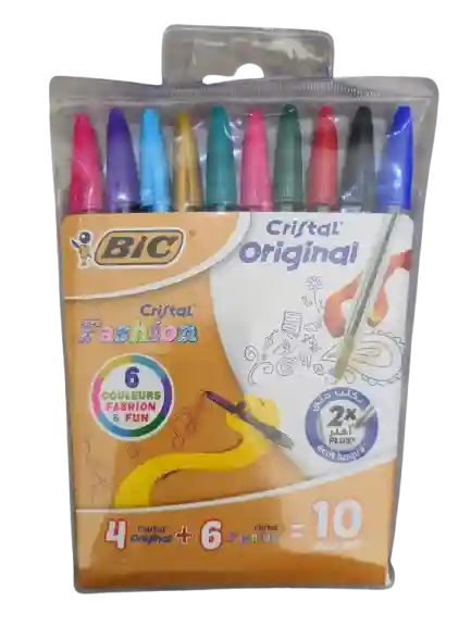 pochette de 10 stylo BIC CRISTAL FASHION