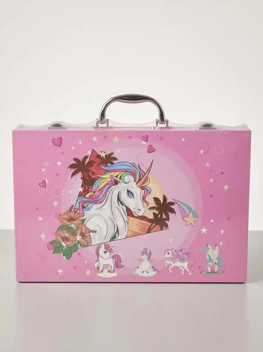 VALISE DE COLORIAGE UNICORN ROSE
