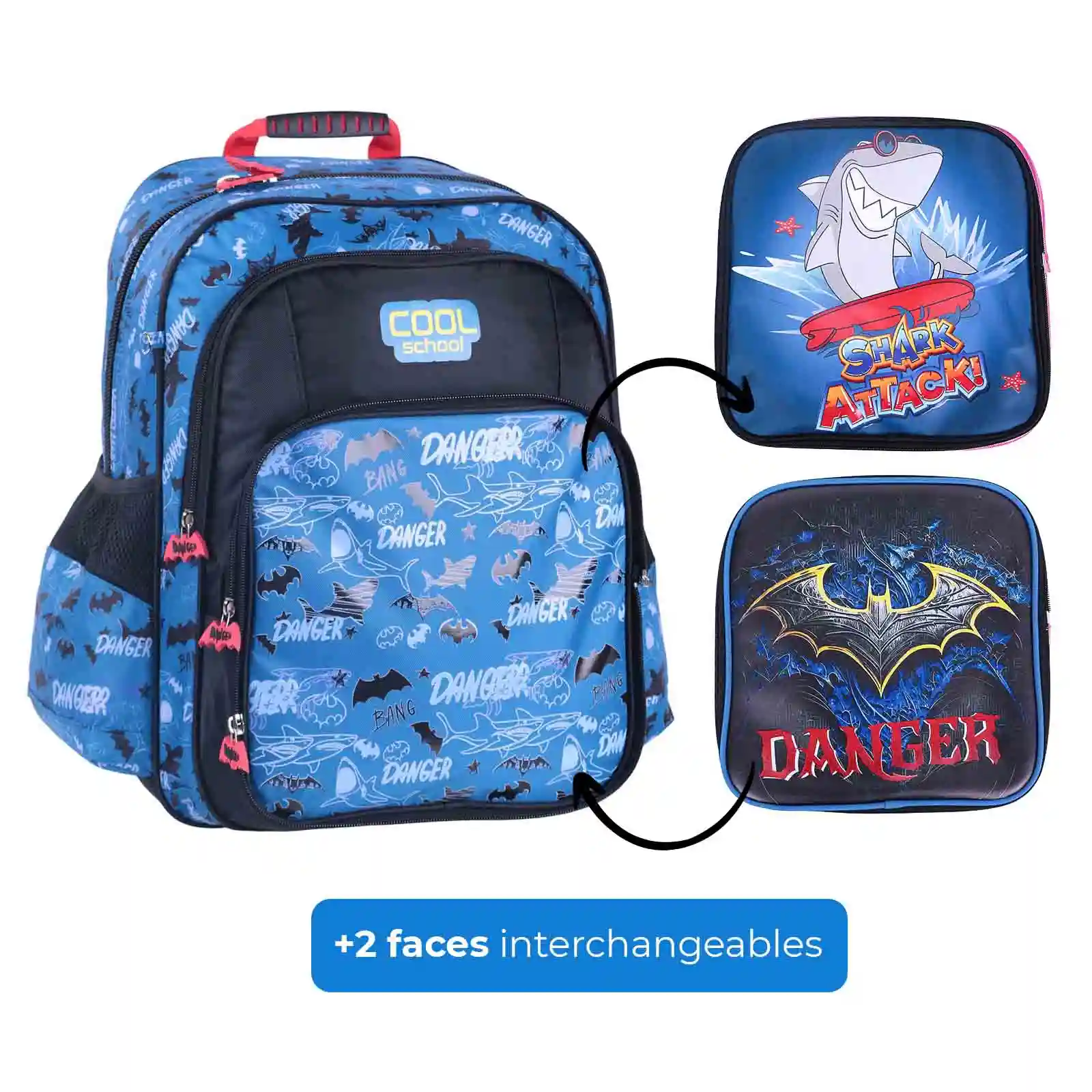 Sac à Dos 3 Faces "SHARK" COOL SCHOOL