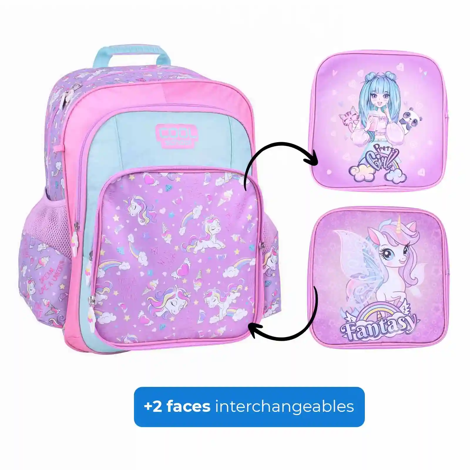 Sac à Dos 3 Faces "UNICORNE" COOL SCHOOL