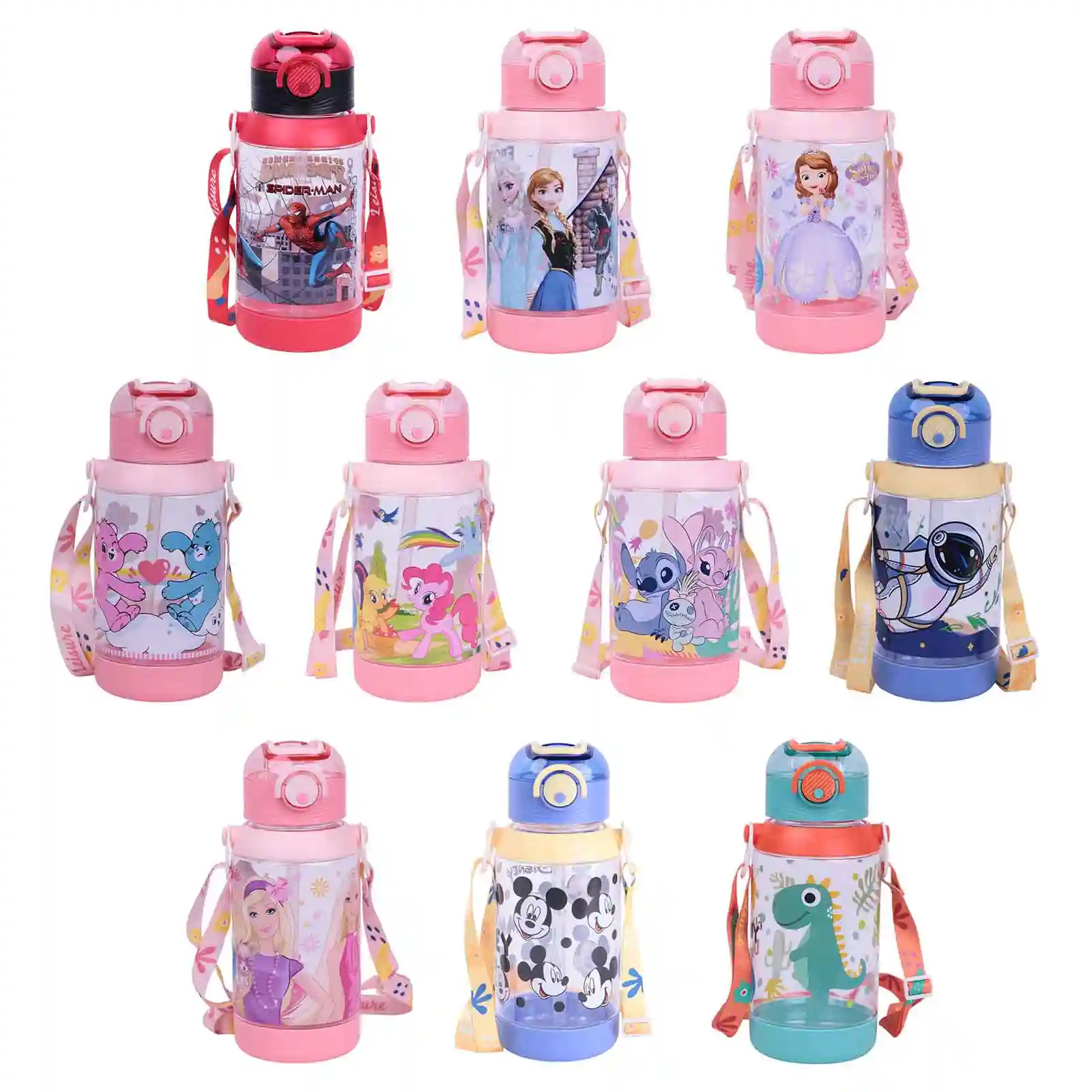 Bouteille d'eau Personnages avec Bandoulière 700ml