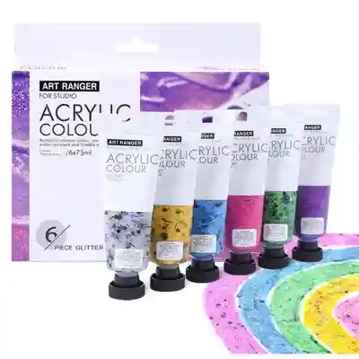ACRYLIC 6*75ML GLITTER COLORS